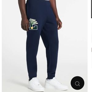 NWT Lacoste varsity Pennants L Badge Fleece Tracksuit Pants size large